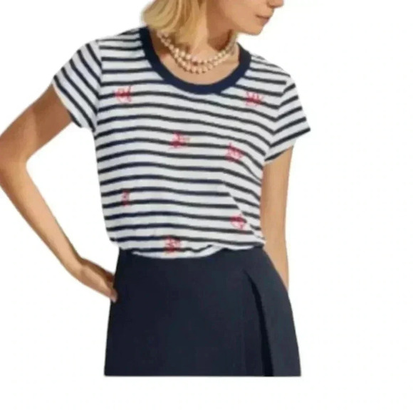 CAbi Aviation Tee 2022 - Blue White Striped Size S - Picture 9 of 9